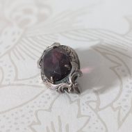 Vintage Silver Purple Paste Foil Backed Brooch - Image 10
