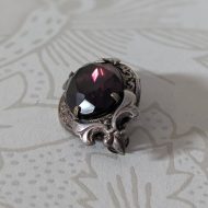 Vintage Silver Purple Paste Foil Backed Brooch - Image 13