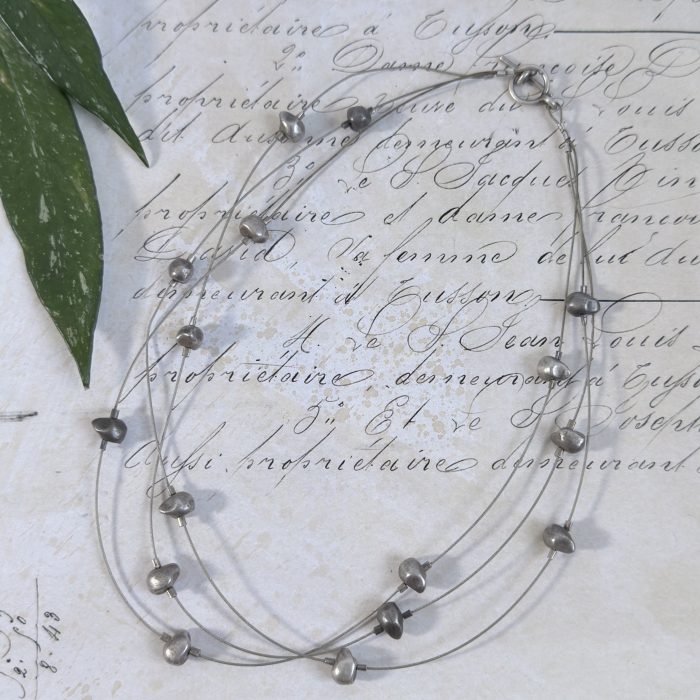 Vintage Sterling Silver Bead Choker