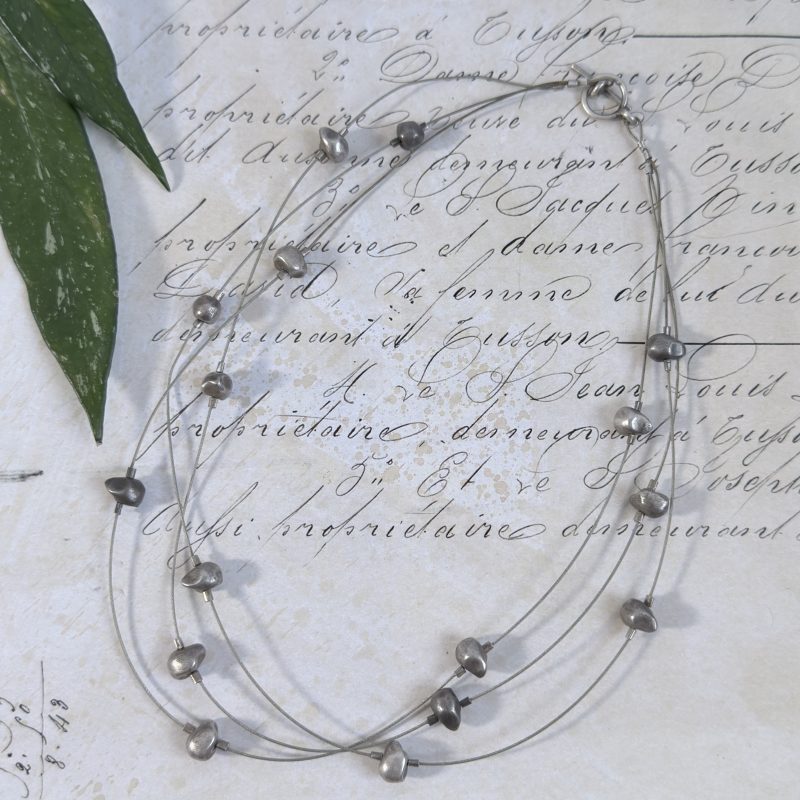 Vintage Sterling Silver Bead Choker