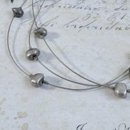 Vintage Sterling Silver Bead Choker Brutalist Multi Strand - Image 4