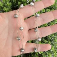 Vintage Sterling Silver Bead Choker Brutalist Multi Strand - Image 2