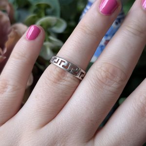 Sterling Silver Greek Key Band Ring Size L 1/2 - Image 3