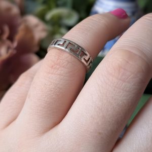 Sterling Silver Greek Key Band Ring Size L 1/2 - Image 4