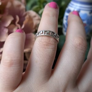 Sterling Silver Greek Key Band Ring Size L 1/2 - Image 2