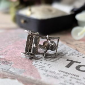 Vintage Man Pulling Cart Charm Silver Moves - Image 5