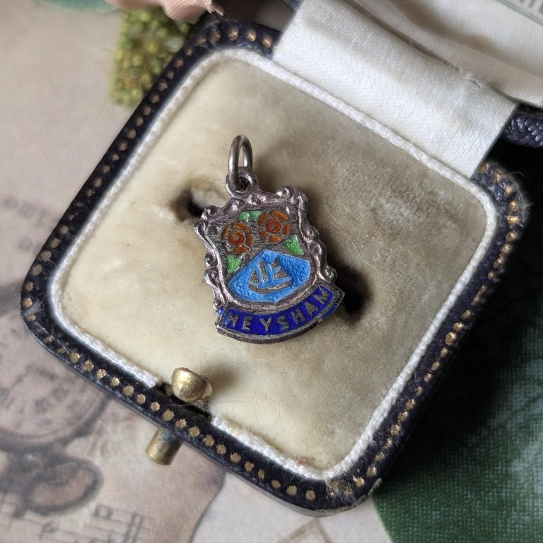 Vintage Silver Heysham Travel Charm Shield