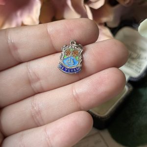 Vintage Silver Heysham Travel Charm Shield - Image 3