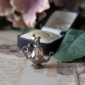 Vintage Silver Coffee Pot Glass Charm - Image 2