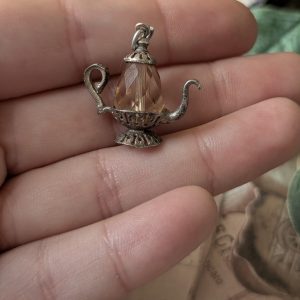 Vintage Silver Coffee Pot Glass Charm - Image 4