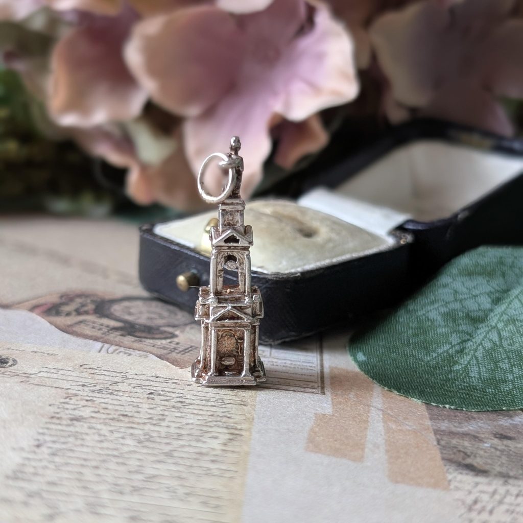 Vintage Silver Clock Tower Charm