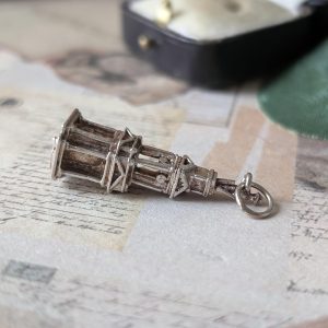 Vintage Silver Clock Tower Charm - Image 3