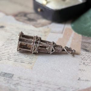 Vintage Silver Clock Tower Charm - Image 4