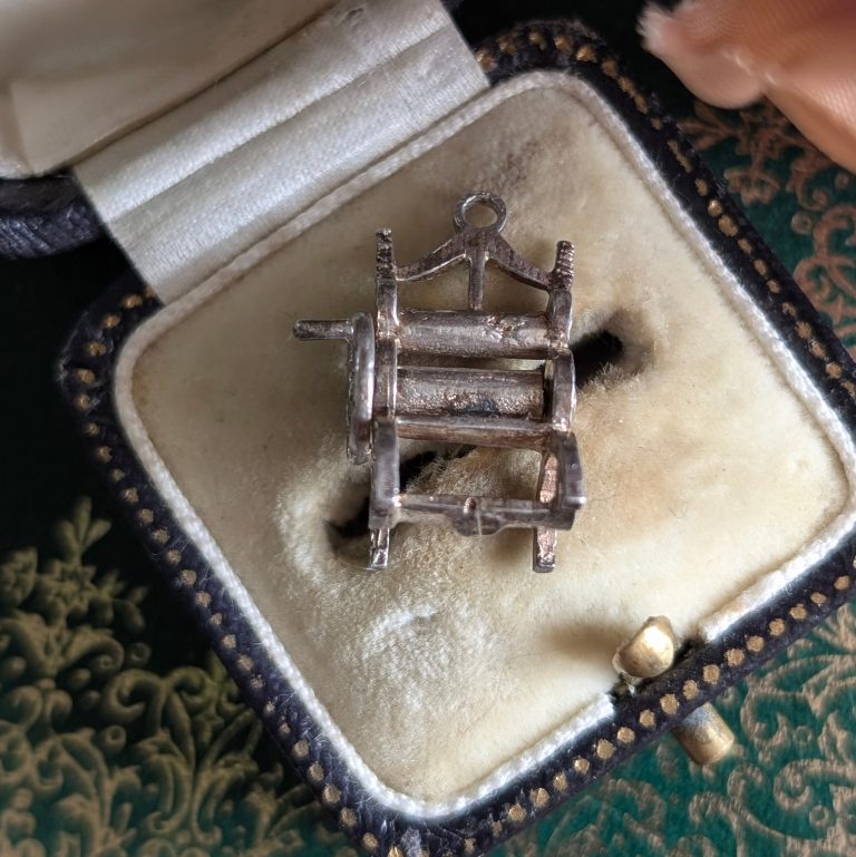 Vintage Silver Clothes Mangle Charm