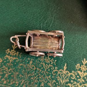 Vintage Wild West Cart Charm Silver Moving Articulated - Image 2