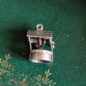 Vintage Silver Wishing Well Charm Moving Pendant - Image 3