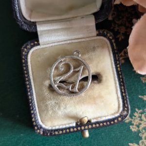 Vintage Silver 21 Birthday Charm