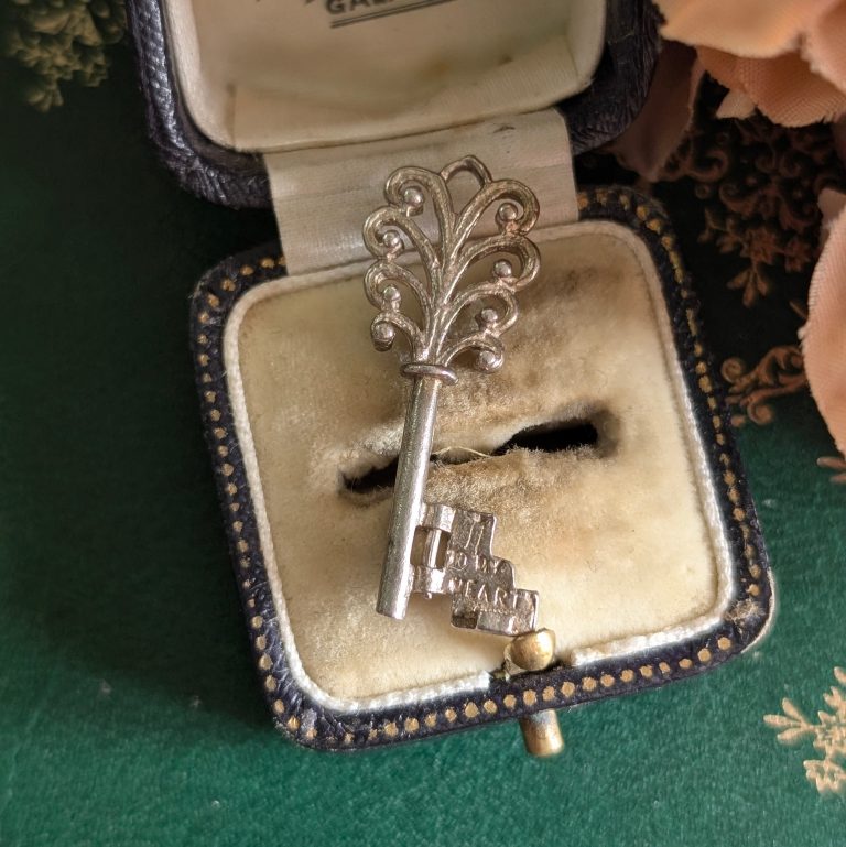 Vintage Silver Key to My Heart Charm
