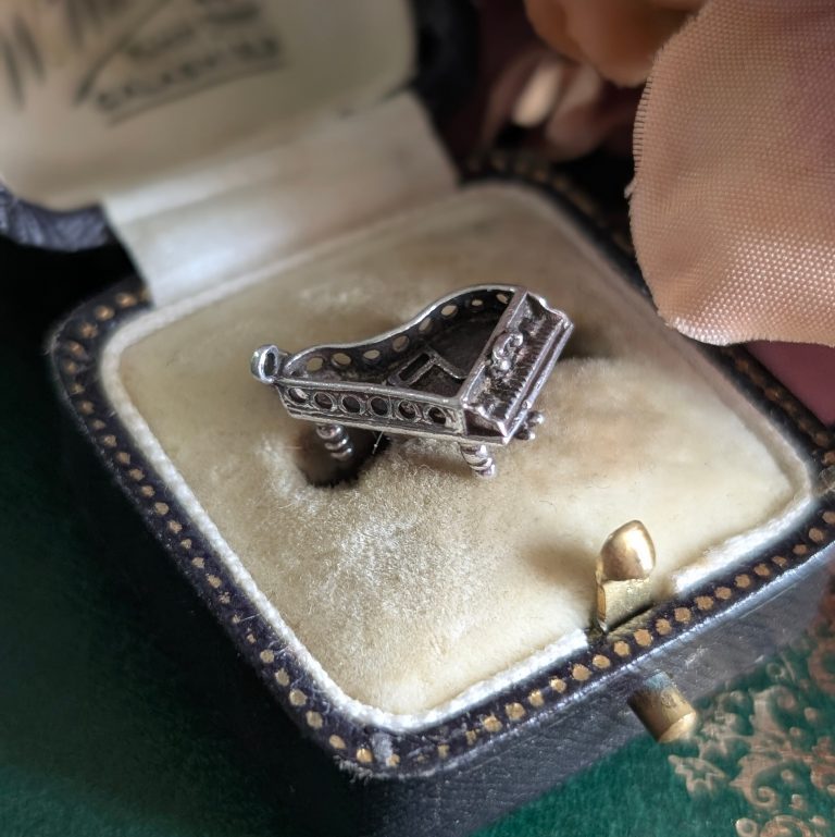 Vintage Silver Piano Charm