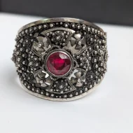 Vintage Sterling Silver Ornate Bangle Chunky Scroll Cuff - Image 3