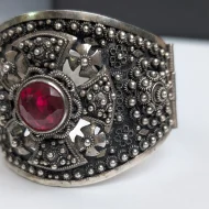 Vintage Sterling Silver Ornate Bangle Chunky Scroll Cuff - Image 4