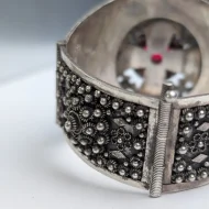 Vintage Sterling Silver Ornate Bangle Chunky Scroll Cuff - Image 7