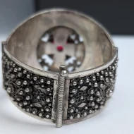 Vintage Sterling Silver Ornate Bangle Chunky Scroll Cuff - Image 8