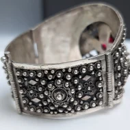 Vintage Sterling Silver Ornate Bangle Chunky Scroll Cuff - Image 9