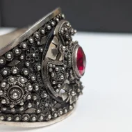 Vintage Sterling Silver Ornate Bangle Chunky Scroll Cuff - Image 11