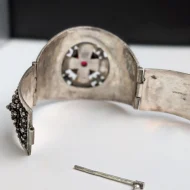 Vintage Sterling Silver Ornate Bangle Chunky Scroll Cuff - Image 17