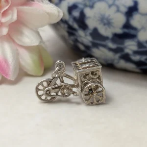 Vintage Silver Ices Bike Charm 70s - Ice Cream Moves Spins - Image 7
