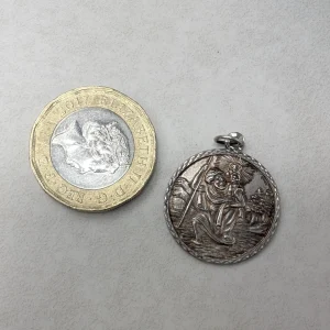 Timeless Vintage Nuvo St Christopher Charm - Sterling Silver 70s - Image 3