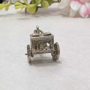 Vintage Silver Ices Bike Charm 70s - Ice Cream Moves Spins - Image 4
