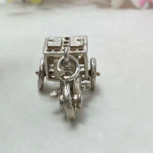 Vintage Silver Ices Bike Charm 70s - Ice Cream Moves Spins - Image 3