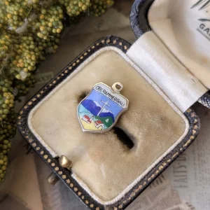 Lillian | Vintage Oberammergau Charm German 800 Silver Enamel Travel Shield REU Maker