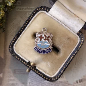 Winifred | Vintage Felixstowe Charm Sterling Silver Enamel Travel Shield Hallmarked Suffolk