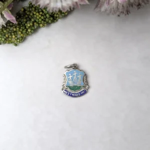 Charming Vintage Silver Westward Ho! Travel Charm - 925 England Tourist Shield