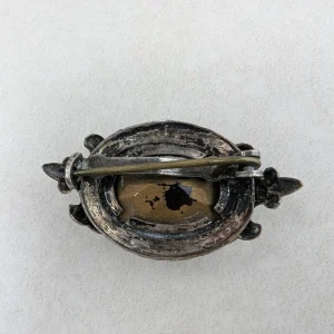 Vintage Silver Purple Paste Foil Backed Brooch - Image 5