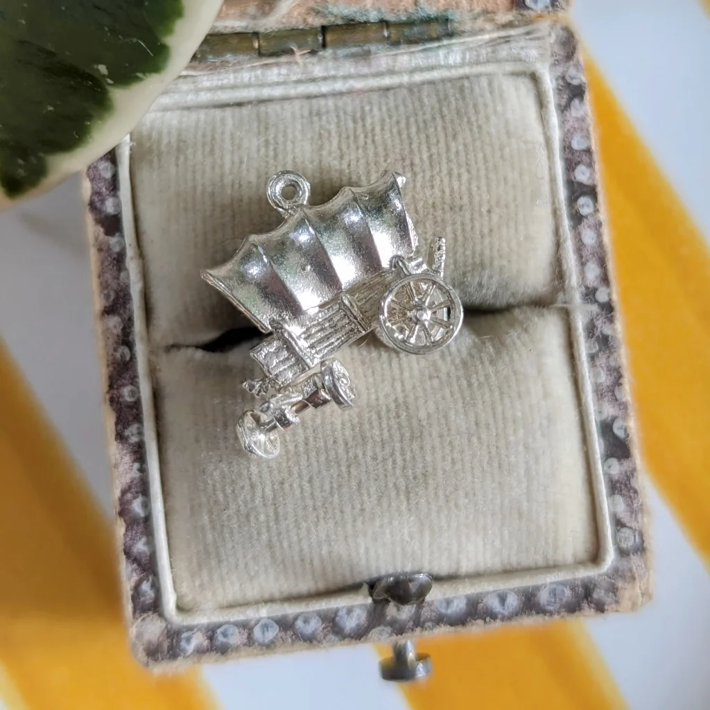 Vintage Silver Covered Wagon Charm