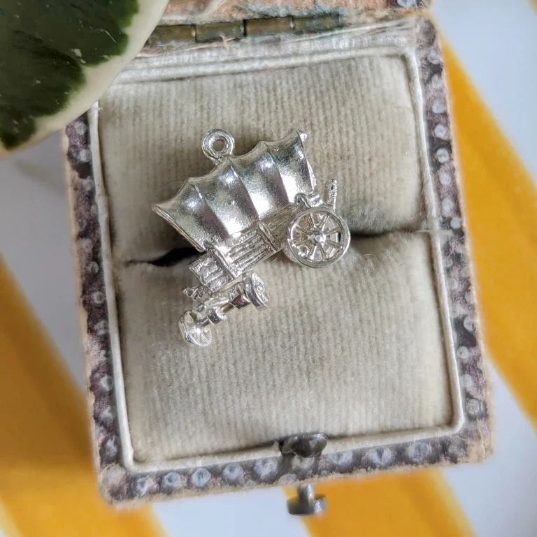 Vintage Silver Covered Wagon Charm