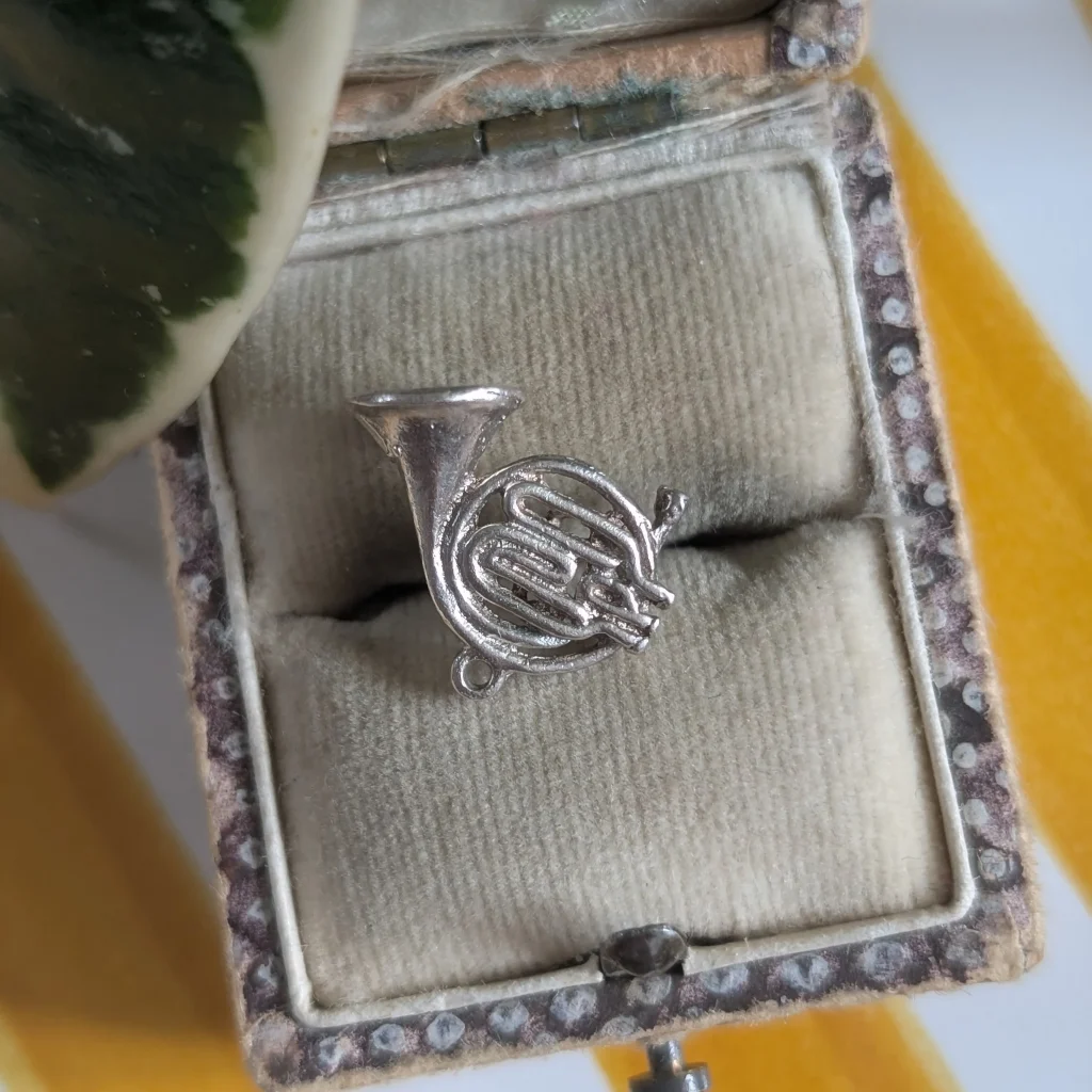 Vintage Silver French Horn Charm