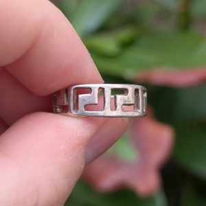 Vintage Sterling Silver Greek Key Ring