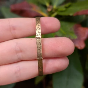 Vintage Childs Rolled Gold Bangle, 1/5th 9ct Gold Bronze Core Expandable Christening, Baby Keepsake Gift - Image 3