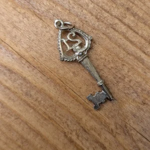 Vintage Silver Heart Key Charm, Ornate Romantic, Love Token, 21st Birthday Pendant Gift - Image 2