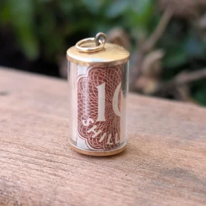 Vintage 9ct Gold Ten Shilling Charm Pendant - Image 2
