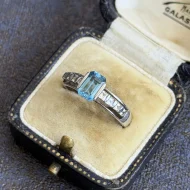 Sterling Silver Blue Stone Ring, Cocktail