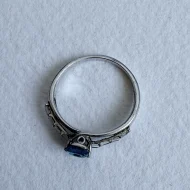 Sterling Silver Blue Stone Ring, Cocktail - Image 6