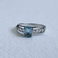Sterling Silver Blue Stone Ring, Cocktail - Image 7