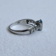 Sterling Silver Blue Stone Ring, Cocktail - Image 10