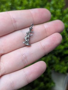 Vintage Silver Drunk Man Dancing Charm, Lightpost - Image 4